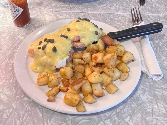 The Roadhouse Grille-Smoked Salmon Benny & Pan Fries